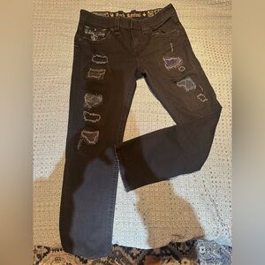 Rock Revival Black Ripped Straight Leg Jeans